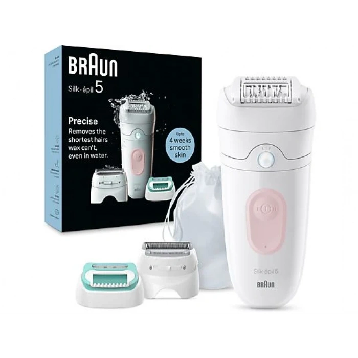 BRAUN SE 5050 Silk-Épil 5 Islak ve Kuru Kalıcı Pürüzsüz Cilt Epilasyon Cihazı Flamingo Pembe