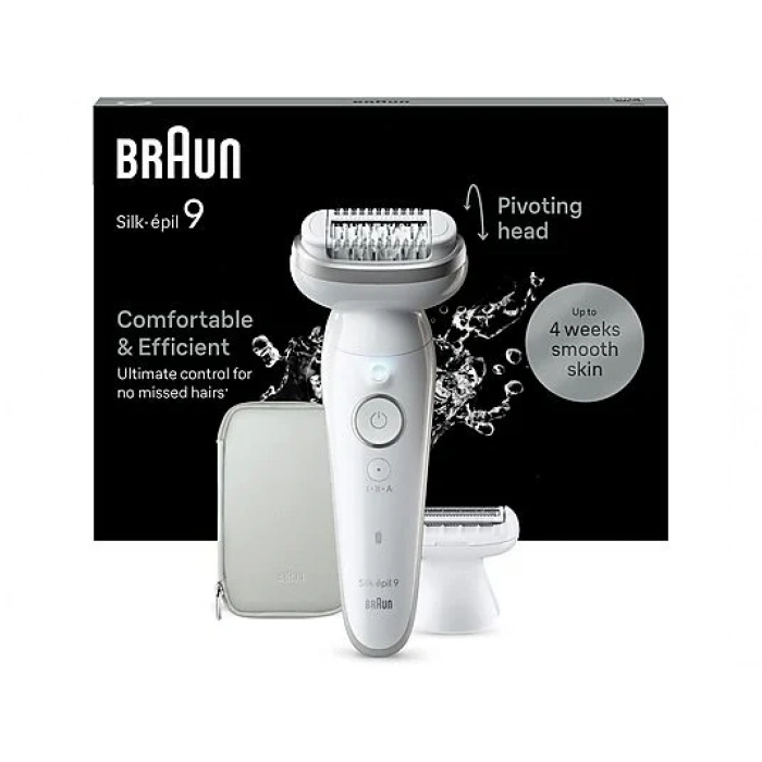 BRAUN SE 9041 Silk-Épil 9 Islak ve Kuru Kalıcı Pürüzsüz Cilt Epilasyon Cihazı Gümüş