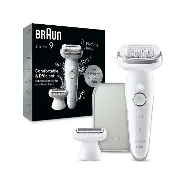 BRAUN SE 9041 Silk-Épil 9 Islak ve Kuru Kalıcı Pürüzsüz Cilt Epilasyon Cihazı Gümüş