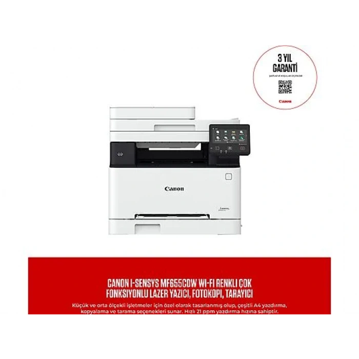 CANON Laser MFP I-S MF655CDW EMEA Hepsi Bir Arada Renkli Lazer Yazıcı Beyaz