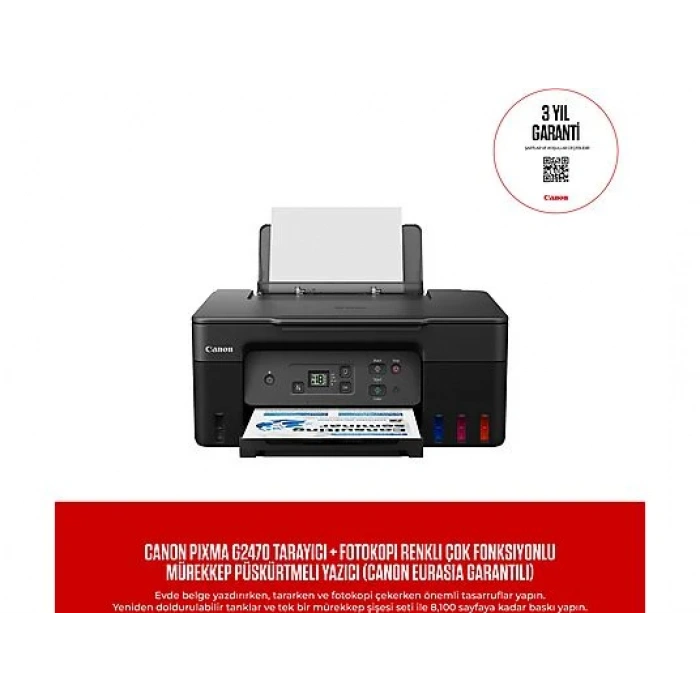 CANON Pixma G2470 Doldurulabilir Mürekkep Tanklı Yazıcı Siyah