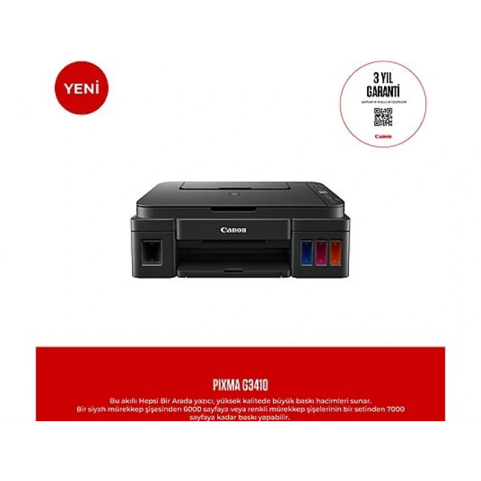 CANON PIXMA G3410 Tanklı Çok Fonksiyonlu WiFi Yazıcı