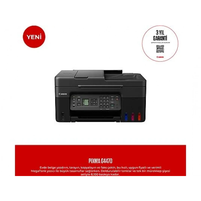 CANON Pixma G4470 Doldurulabilir Mürekkep Tanklı Yazıcı