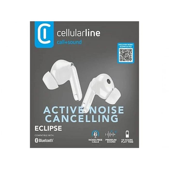 CELLULARLINE Eclipse ANC +ENC Özellikli TWS Bluetooth Kulak İçi Kulaklik Beyaz