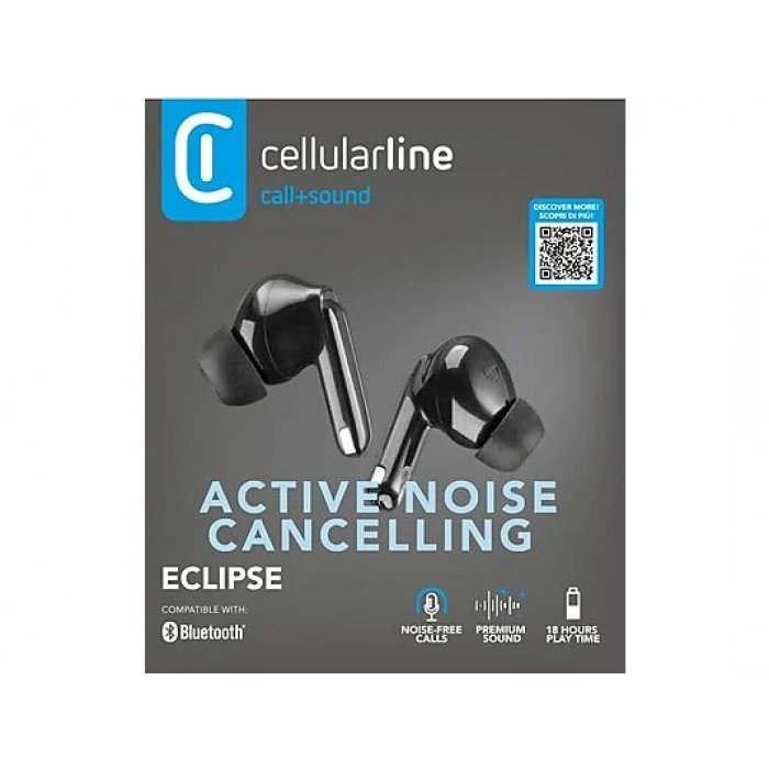 CELLULARLINE Eclipse ANC +ENC Özellikli TWS Bluetooth Kulak İçi Kulaklık Siyah