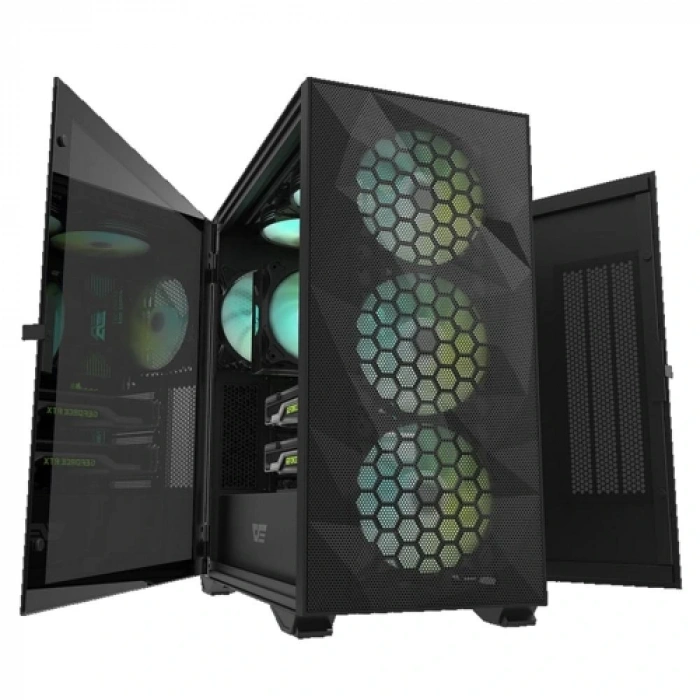 DarkFlash Aquarius-Mesh RGB Mid Tower Kasa PSU YOK
