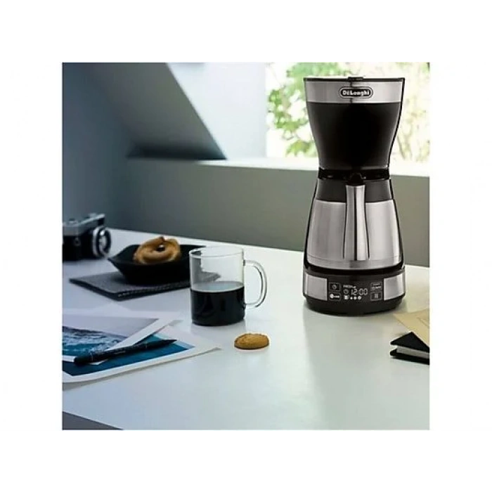 DELONGHI ICM16731 Filtre Kahve Makinesi Siyah Gümüş