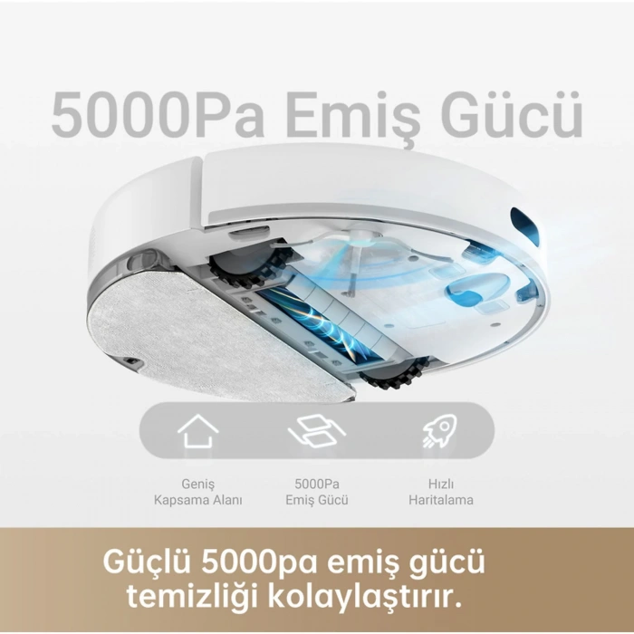 DREAME D10s Moplu Robot Süpürge Beyaz