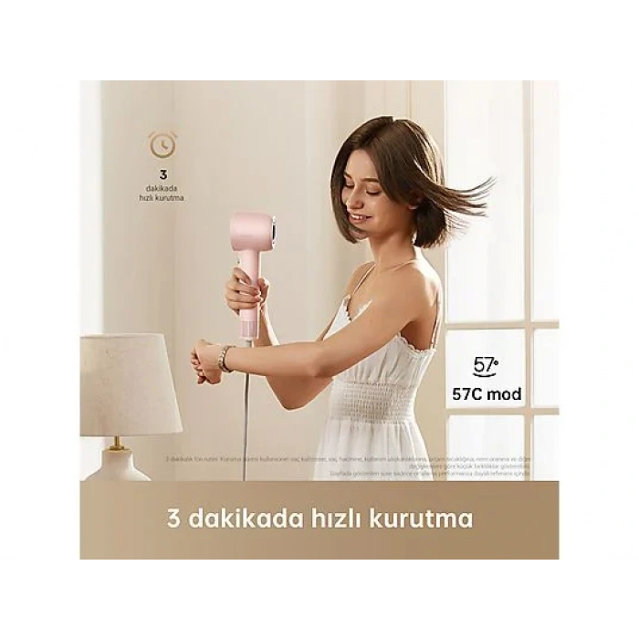 DREAME Hair Gleam Yüksek Hızlı Saç Kurutma Makinası AHD12A Pembe