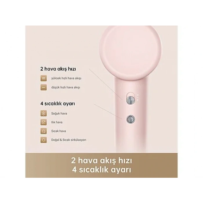 DREAME Hair Gleam Yüksek Hızlı Saç Kurutma Makinası AHD12A Pembe