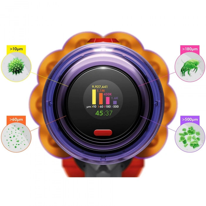 DYSON V12 Detect Slim Absolute Kablosuz Şarjlı Dikey Süpürge Sarı Nikel