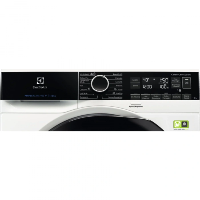 ELECTROLUX EW9F161BT ColourCare System 10kg 1600 Devir Wi-Fi Çamaşır Makinesi Beyaz