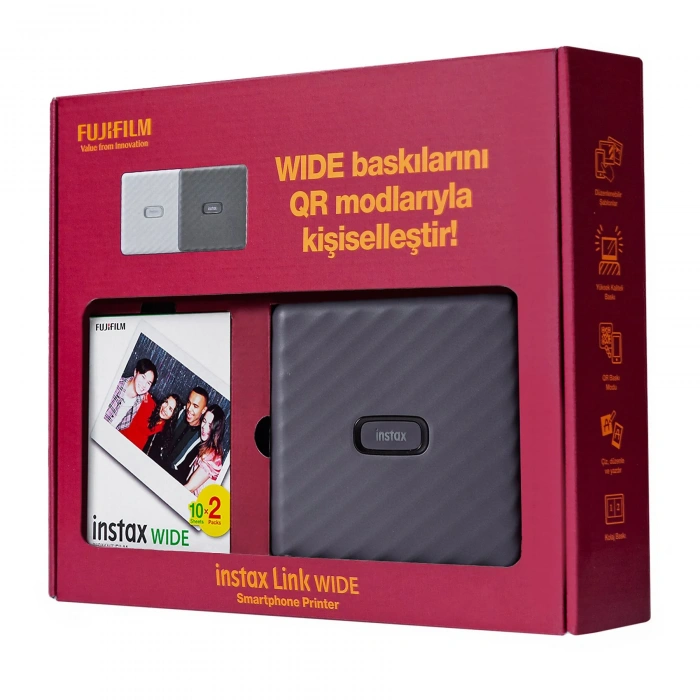 FUJIFILM Instax Link Bundle Box Fotoğraf Yazıcısı Gri