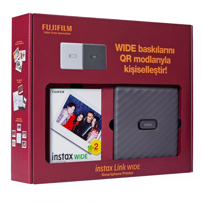 FUJIFILM Instax Link Bundle Box Fotoğraf Yazıcısı Gri