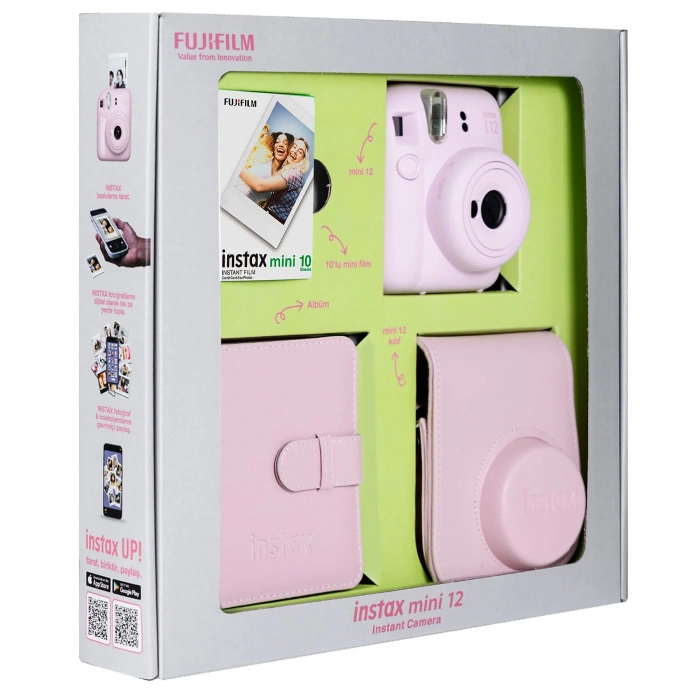 FUJIFILM Instax Mini 12 Bundle Box Anlık Fotoğraf Makinesi Çiçek Pembesi