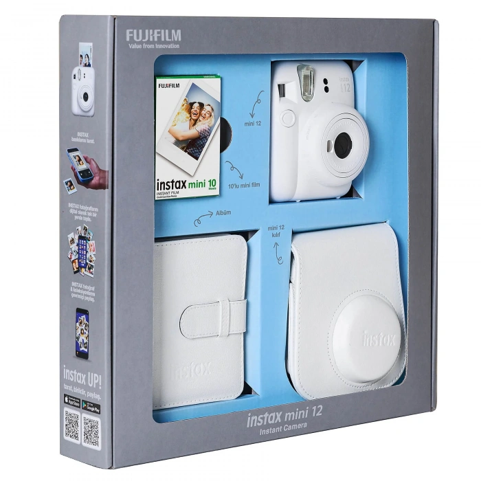 FUJIFILM Instax Mini 12 Bundle Box Anlık Fotoğraf Makinesi Kil Beyazı