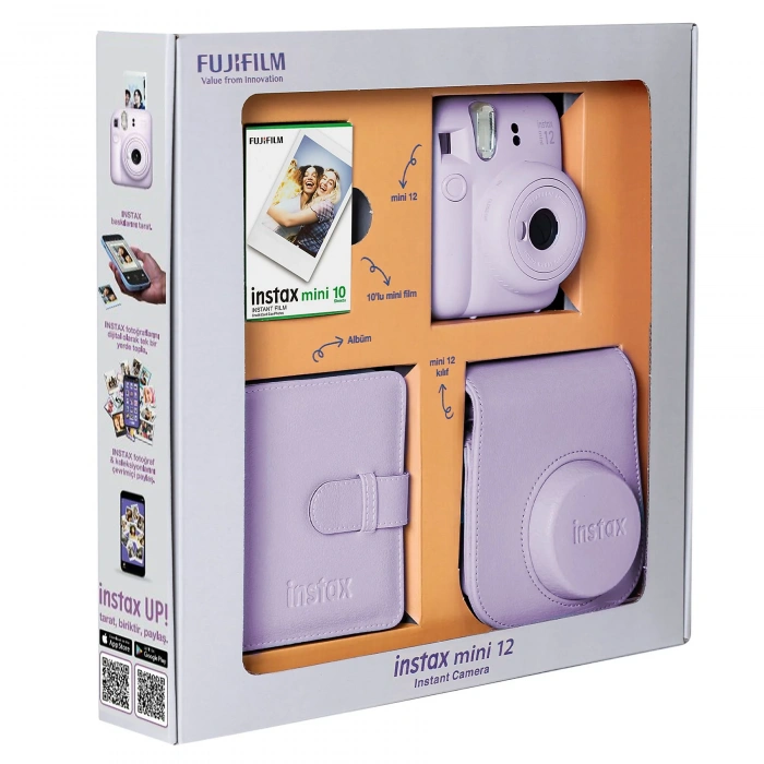 FUJIFILM Instax Mini 12 Bundle Box Anlık Fotoğraf Makinesi Leylak Moru