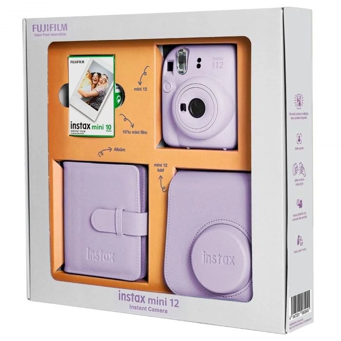FUJIFILM Instax Mini 12 Bundle Box Anlık Fotoğraf Makinesi Leylak Moru