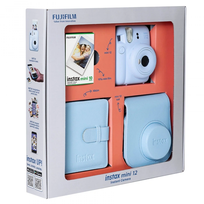 FUJIFILM Instax Mini 12 Bundle Box Anlık Fotoğraf Makinesi Pastel Mavi