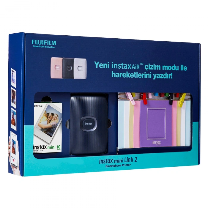 FUJIFILM Instax Mini Link 2 Bundle Box Fotoğraf Yazıcısı Lacivert