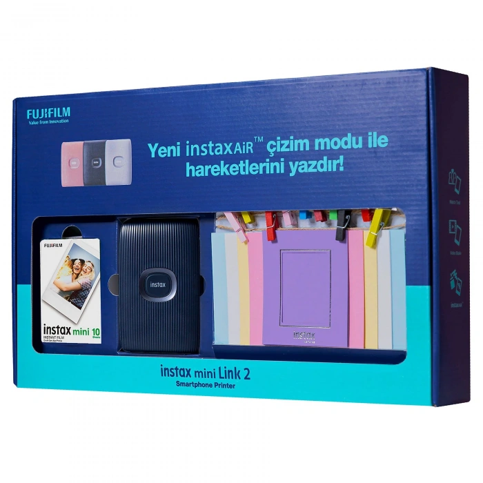 FUJIFILM Instax Mini Link 2 Bundle Box Fotoğraf Yazıcısı Lacivert
