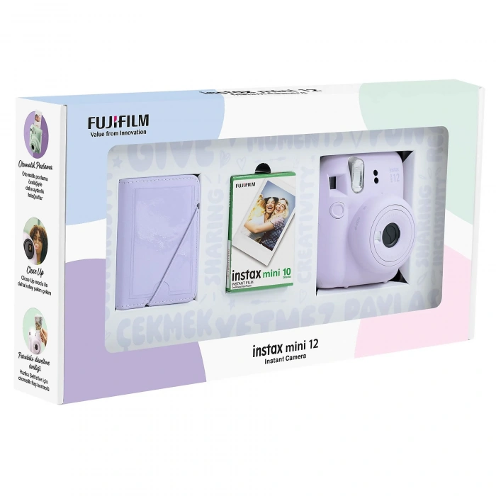 FUJIFILM Mini 12 Eko Bundle Box Anlık Fotoğraf Makinesi Lila