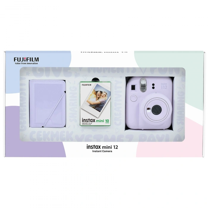 FUJIFILM Mini 12 Eko Bundle Box Anlık Fotoğraf Makinesi Lila