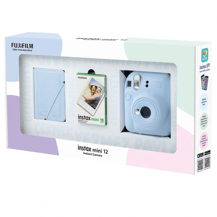 FUJIFILM Mini 12 Pastel Eko Bundle Box Anlık Fotoğraf Makinesi Mavi