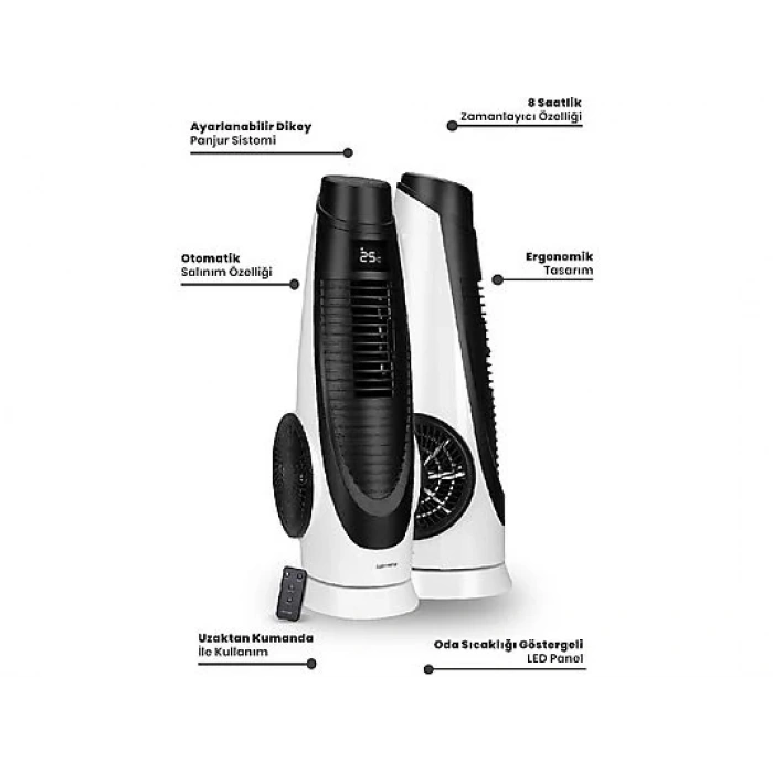 GOLDMASTER Airbot GM-7944 Kule Tipi Vantilatör Beyaz