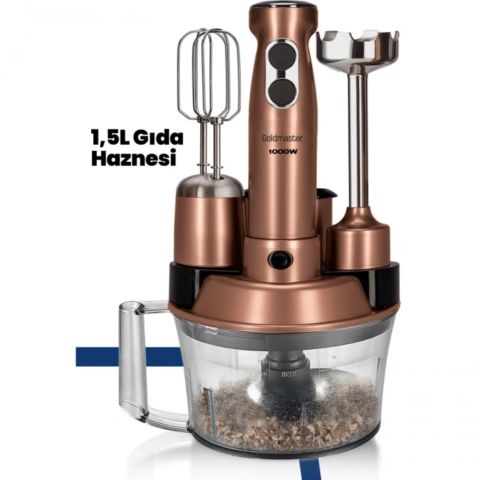 GOLDMASTER Elena Max GM-7239G Mutfak Robotu Gold