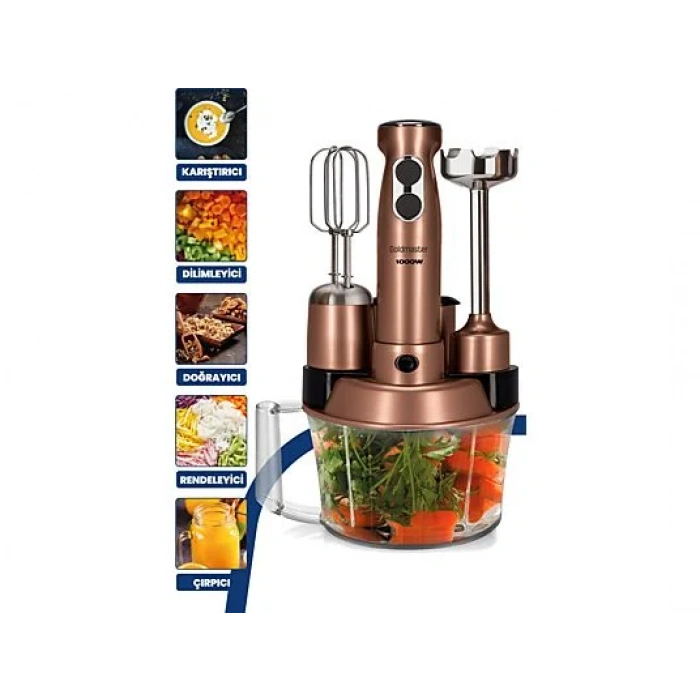 GOLDMASTER Elena Max GM-7239G Mutfak Robotu Gold