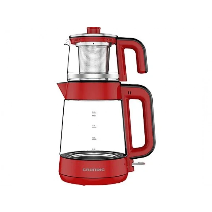 GRUNDIG CM 4054 K New Line 1900 W Cam Demlikli Çay Makinesi Kırmızı