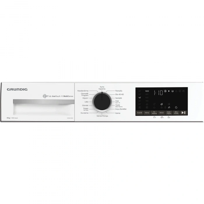 GRUNDIG GPWM 91623 C Enerji Sınıfı 9Kg 1000 Devir Çamaşır Makinesi Beyaz