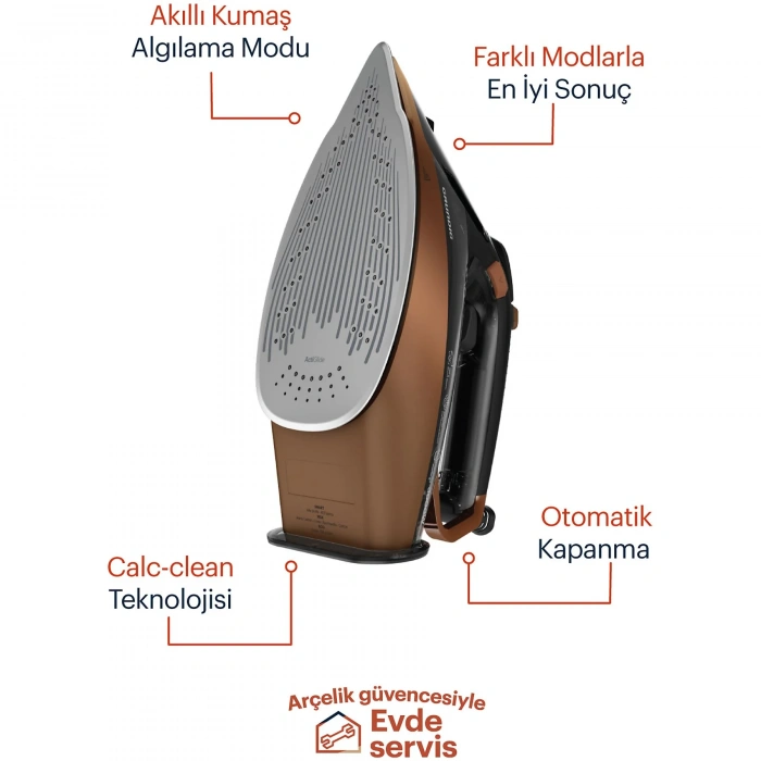 GRUNDIG SI 8050 Buharlı Ütü Siyah Kahverengi