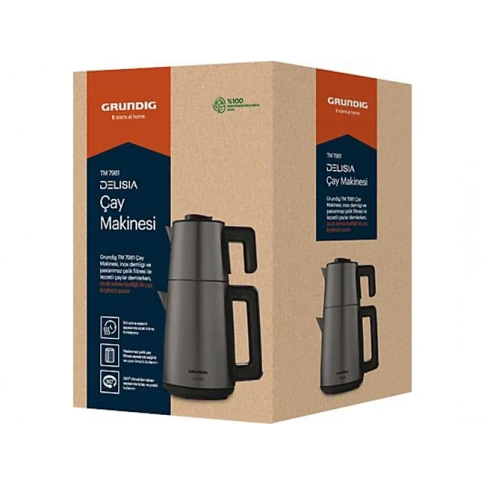 GRUNDIG TM 7981 1650 W Çelik Çay Makinesi Inox