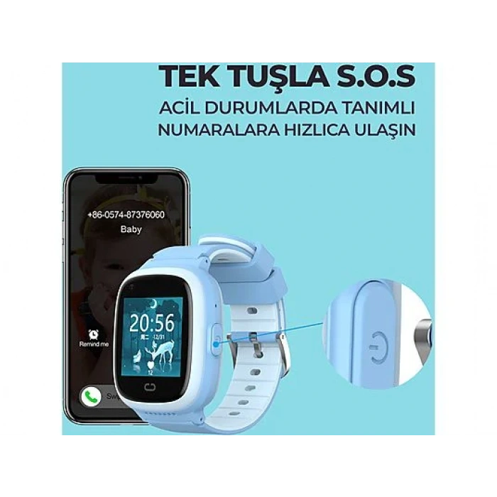 HAVIT KW11 4G Görüntülü Görüşmeli Akıllı Çocuk Saati Mavi