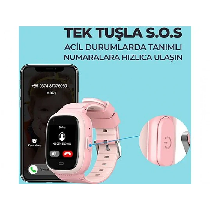 HAVIT KW11 4G Görüntülü Görüşmeli Akıllı Çocuk Saati Pembe