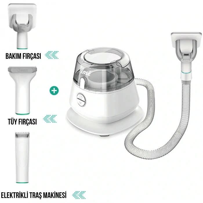INSE P20 Pet Grooming Vacuum Hayvan Temizleme Robotu Beyaz