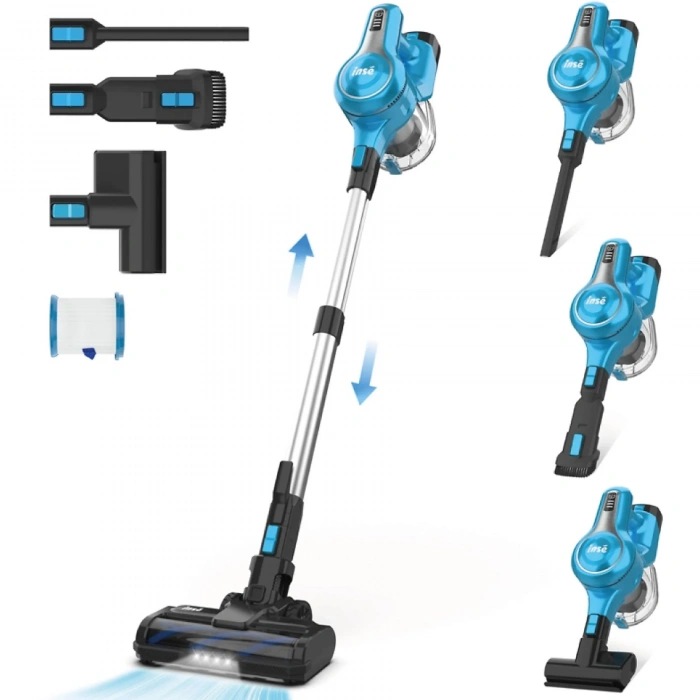 INSE S62 Cordless Vacuum Cleaner Şarjlı Dikey Süpürge Mavi