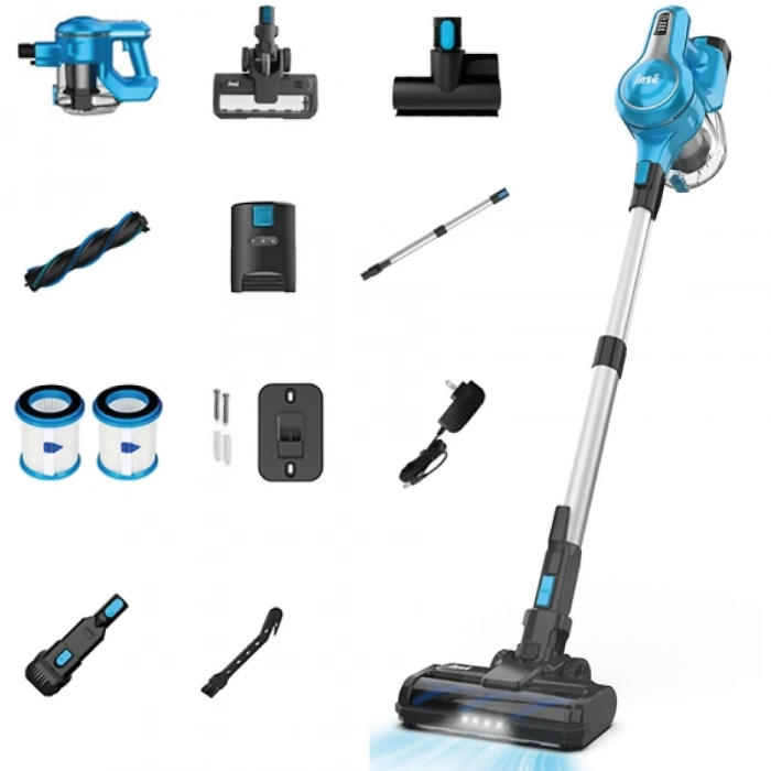 INSE S62 Cordless Vacuum Cleaner Şarjlı Dikey Süpürge Mavi