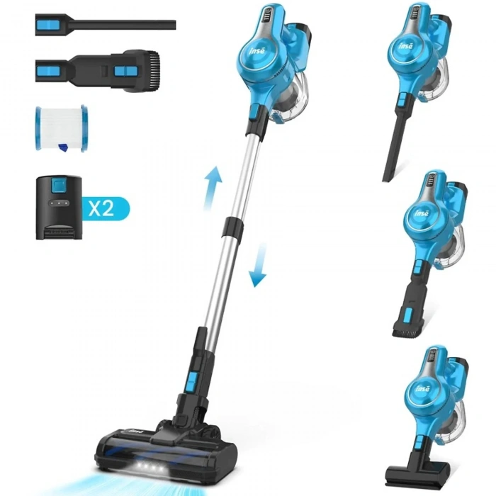 INSE S63 Cordless Vacuum Cleaner Şarjlı Dikey Süpürge Mavi