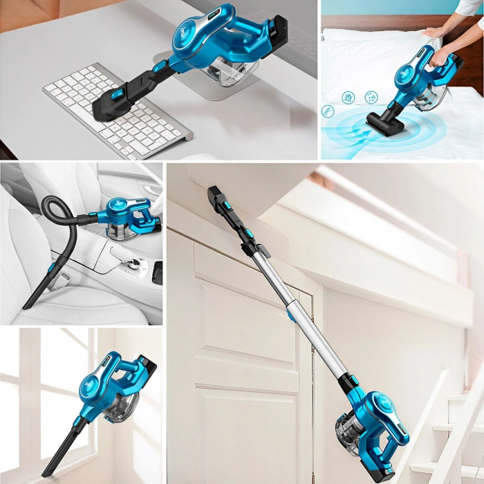 INSE S63 Cordless Vacuum Cleaner Şarjlı Dikey Süpürge Mavi