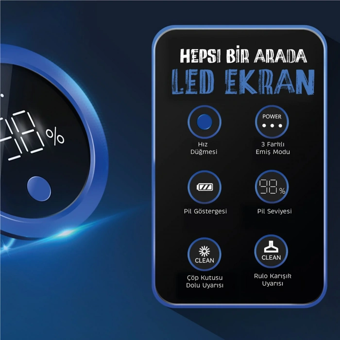 INSE V120 Cordless Vacuum Cleaner Şarjlı Dikey Süpürge Beyaz