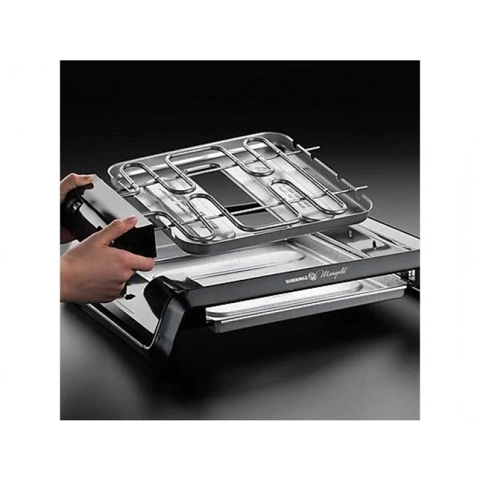KORKMAZ A 333-02 Mangalet BBQ Granit Grill Elektrikli Izgara Siyah