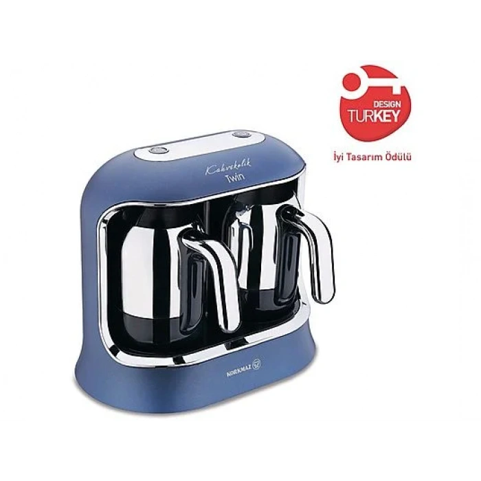 KORKMAZ A861-03 Kahvekolik Twin Kahve Makinesi Azura/ Krom
