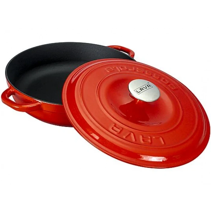 LAVA Döküm 28cm Yuvarlak Çok Amaçlı Tencere Kırmızı