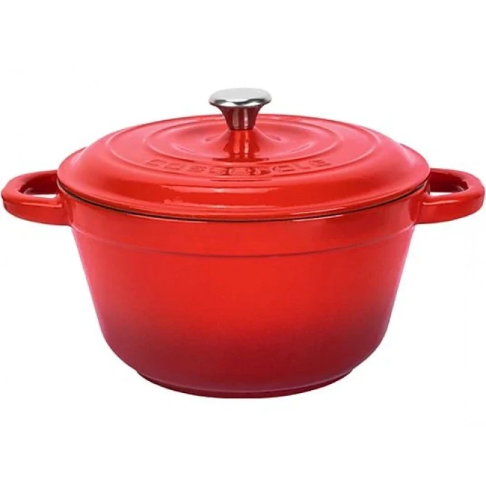 LAVA Döküm Demir Kapak New Heritage Serisi Çap 26cm Yuvarlak Tencere Kırmızı