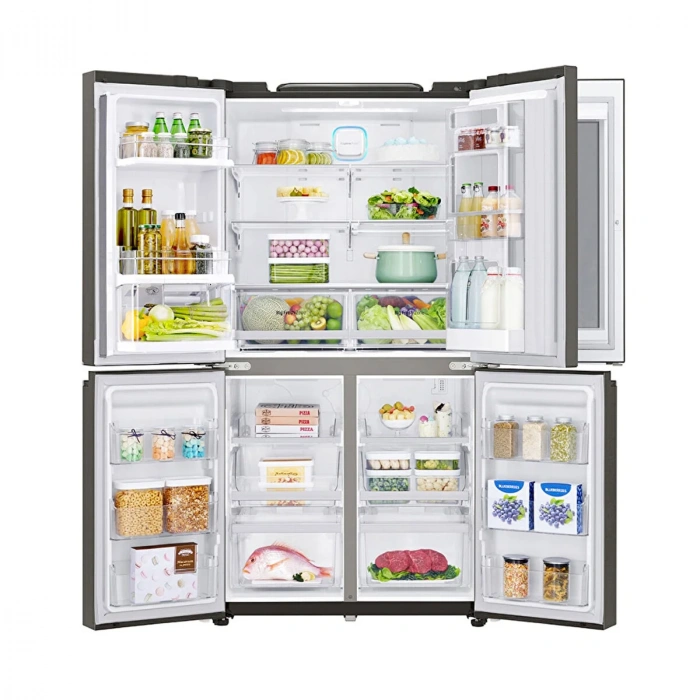 LG GR-Q31FMKHL 877 L E Enerji Sınıfı InstaView 4 Kapılı Gardırop Tipi Siyah Buzdolabı