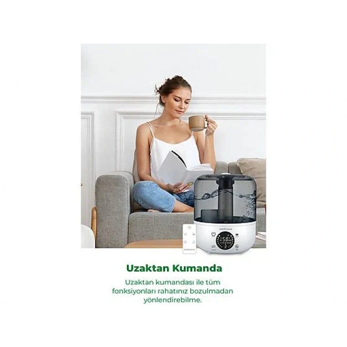 MEDISANA 45055 Ekranlı Aroma Fonksiyonlu 2.5L Buharlı Hava Nemlendirme Cihazı Beyaz