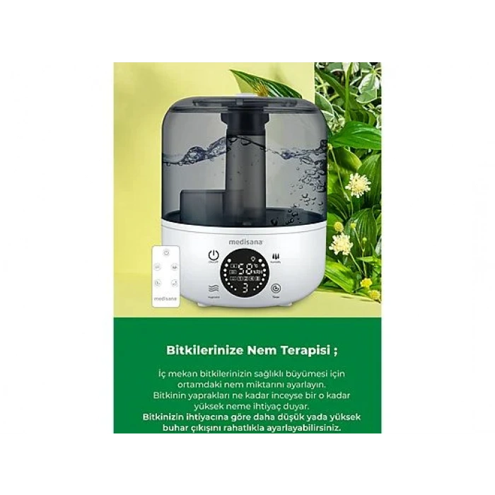 MEDISANA 45055 Ekranlı Aroma Fonksiyonlu 2.5L Buharlı Hava Nemlendirme Cihazı Beyaz